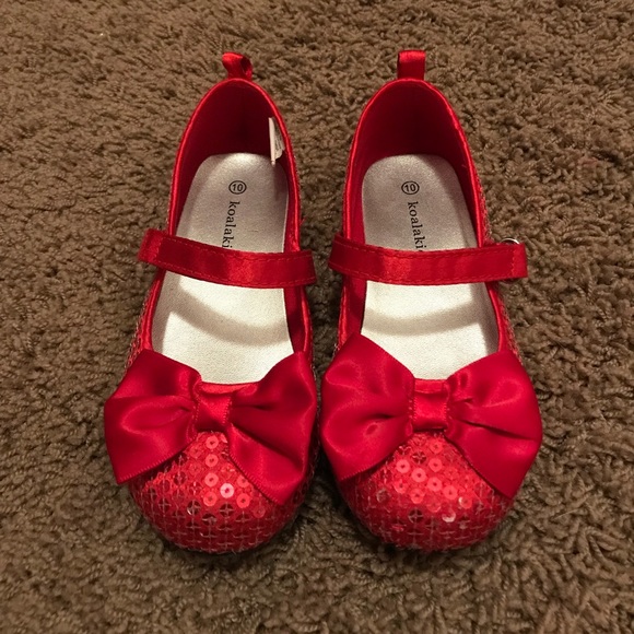kids red sequin shoes